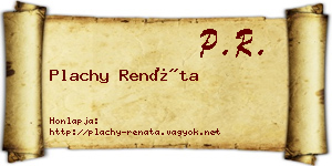 Plachy Renáta névjegykártya